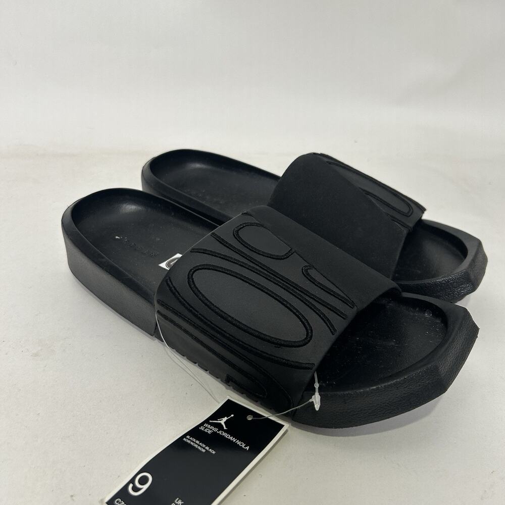 Jordan Nola Slide Slip On Comfort Sandals “Triple Black” - Picture 1 of 6